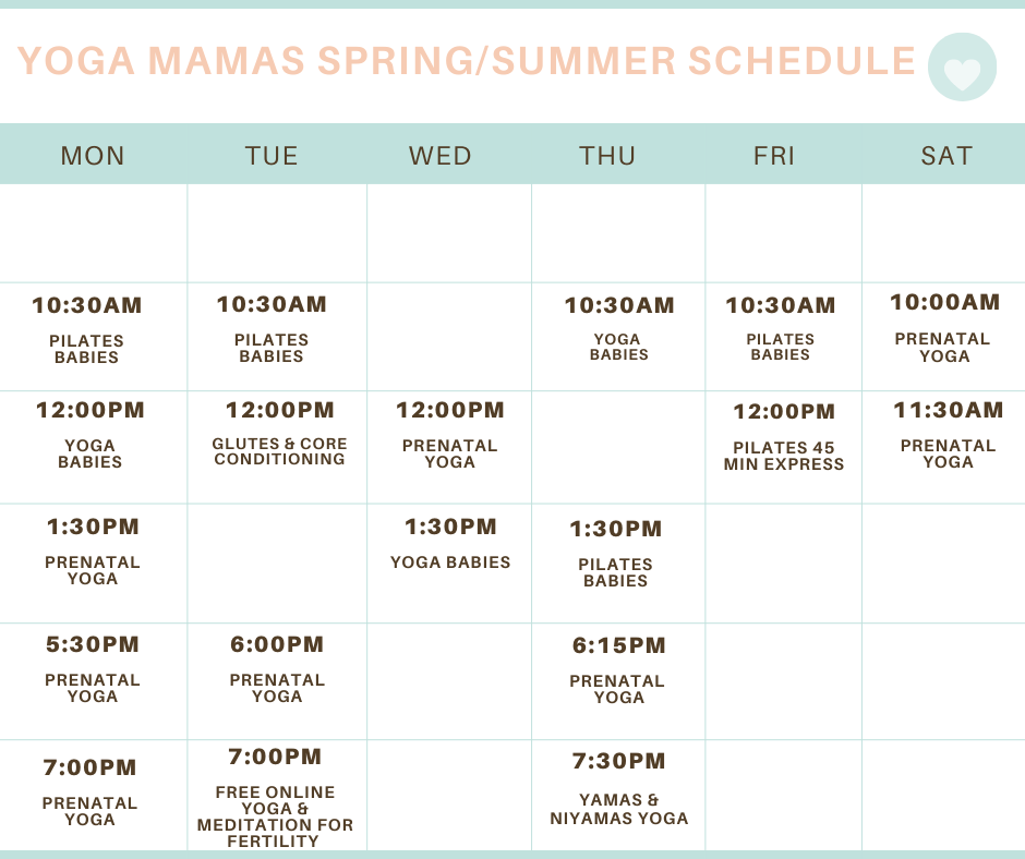 Yoga Spring Schedule